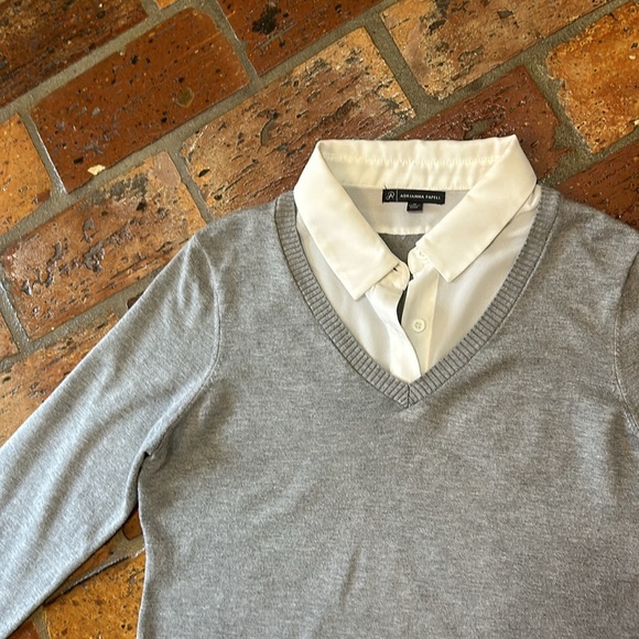 Adrianna Papell Button Front Sweater/shirt combo szM - Picture 8 of 16